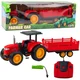 RC rdeči traktor na daljinsko upravljanje s prikolico