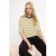 Trendyol Majica temno rjava/rumena/bela