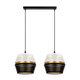 Luster na sajli PARIS 2xE27/60W/230V beli/crni/zlatni