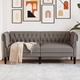 Dvosjed Chesterfield smeđesivi od tkanine