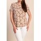 Plus size bluza s potiskom, bež
