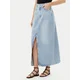 Bombažno krilo iz jeansa MAXI SKIRT HW STUD