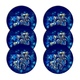 Bertoni Home Unisexs 6 Round Table Pads Set Midnight Navy Blue