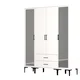 Hanah Home HANAH HOME Kumsal RTR - White garderobna omara, (20869672)