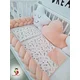 Bubamara 037 Set za krevetac sa ogradom od pletenica, Sa lastišem, Svetlo roze
