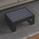 Vidaxl Klubska mizica z neskončnimi LED črna 70x53x30 cm