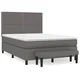 Vidaxl Box spring postelja z vzmetnico siv 140x200 cm umetno usnje