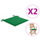 Den Blazine za vrtne stole 2 kosa zelene 40x40x3 cm blago