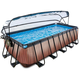 Bazén s krytom pieskovou filtráciou a tepelným čerpadlom Wood pool brown Exit Toys kovová konštrukcia 540*250 cm hnedý od 6 rokov váha 233 kg max 9 ľudí objem 13465 l ET30675310