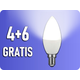 V-TAC E14 LED žarnica 7W, 600Lm, čip SAMSUNG, C37, 4+6 gratis! Farba svetla: Topla bela
