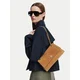 Ročna torba Tory Burch Kira Turnlock Suede Shoulder Bag 178857 Rjava