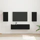 Set TV komoda 4 pcs Crna Konstruirano drvo