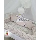 Bubamara037 Set za krevetac sa ogradicom od pletenica, bez držača, Bež-Beli