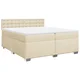 Vidaxl Box spring postelja z vzmetnico krem 200x200 cm blago