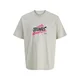 JACK & JONES Majica JORKAI siva / roza / črna