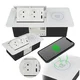shumee Vgradna vtičnica za pult, zložljiva v pult, 2X USB, 2X induktivni polnilnik 230V, bela