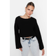 Trendyol Black Crop and Spanish Sleeves Knitwear Sweater