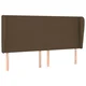 Vidaxl Vzglavje z ušesi temno rjavo 183x23x118/128 cm blago