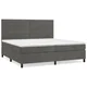 Vidaxl Box spring postelja z vzmetnico temno siva 200x200 cm žamet