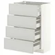 METOD / MAXIMERA Podni element 4 fronta/4 fioke, bela/Aspudden svetlosiva, 60x37 cm