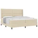 vidaXL vidaXL Box spring postelja z vzmetnico krem 200x200 cm, (22050905)
