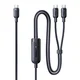 BASEUS Kabel 2 v 1 USB-C – 2x USB-C, 140 W, 1,5 m – črn