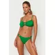 Trendyol Green Accessorized Textured Bikini Bottoms with Regular Legs