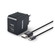 Philips DLP2307U/12 - Polnilni adapter 2xUSB/15,5W/230V + kabel micro USB 1m