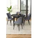 Hanah Home Set Trpezarijski sto i 4 stolice, Sivo-crni