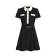 GUESS Obleka Claudie črna/bela