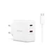 LENOVO Napajalnik LENOVO Dual USB-C 65W GaN, bel, (5000299124)