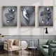 Nikcorp Stenska dekoracija triptih 3 slike Love Heart 3D umetnost brez okvirja 60 x 80 cm, dekor za dnevno sobo spalnico pisarno, visokokakovostno umetniško platno