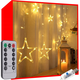 Božićna svjetla svjetlosna zavjesa 138 LED topla bijela 8 funkcija USB zvjezdice