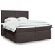 vidaXL vidaXL Box spring postelja z vzmetnico temno rjav 200x200 cm blago, (21306500)