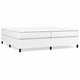 Vidaxl Box spring postelja z vzmetnico bela 200x200 cm umetno usnje