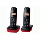 Panasonic KX-TG1612 DECT telefon Identifikacija poziva Crno, Crveno