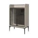 Jela Vitrina Soffy V80-2AL/SF, 80x124x42cm, Prljavo bela - antracit