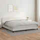 Vidaxl Box spring postelja z vzmetnico bela 200x200 cm umetno usnje