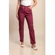 Plus size bombažne hlače, bordo