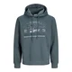 JACK & JONES Majica temno modra / bazaltno siva / bela