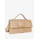 LANCASTER Paris Ročna torbica Lancaster Sac baguette A rabat avec fermoir M Croco Ily Naturel bež