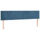 Vidaxl Posteljno vzglavje temno modra 160x5x78/88 cm žametna