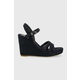 Sandale Tommy Hilfiger ESSENTIAL BASIC WEDGE SANDAL za žene, boja: tamno plava, klin peta, FW0FW07220