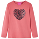 vidaXL Dječja majica dugih rukava sa šljokicama i uzorkom srca ružičasta 92