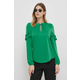 Bluza Lauren Ralph Lauren za žene, boja: zelena, bez uzorka