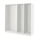 PAX 3 okvira garderobera, bela, 200x58x201 cm