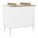 Quax® previjalna lesena podloga za komodo Flow, white & oak