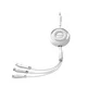 Joyroom 3-v-1 navijalni kabel serije Colorful USB-A na USB-C/iPhone Lightning/microUSB, 1 m, bel