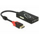 Delock adapter DisplayPort 1.2 (moški) > VGA / HDMI / DVI (ženski) 4K, pasivni, črn