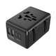 Potovalni adapter Techsuit HHT204A 4v1 z 2x USB, 2x Type-C izhodi - črn